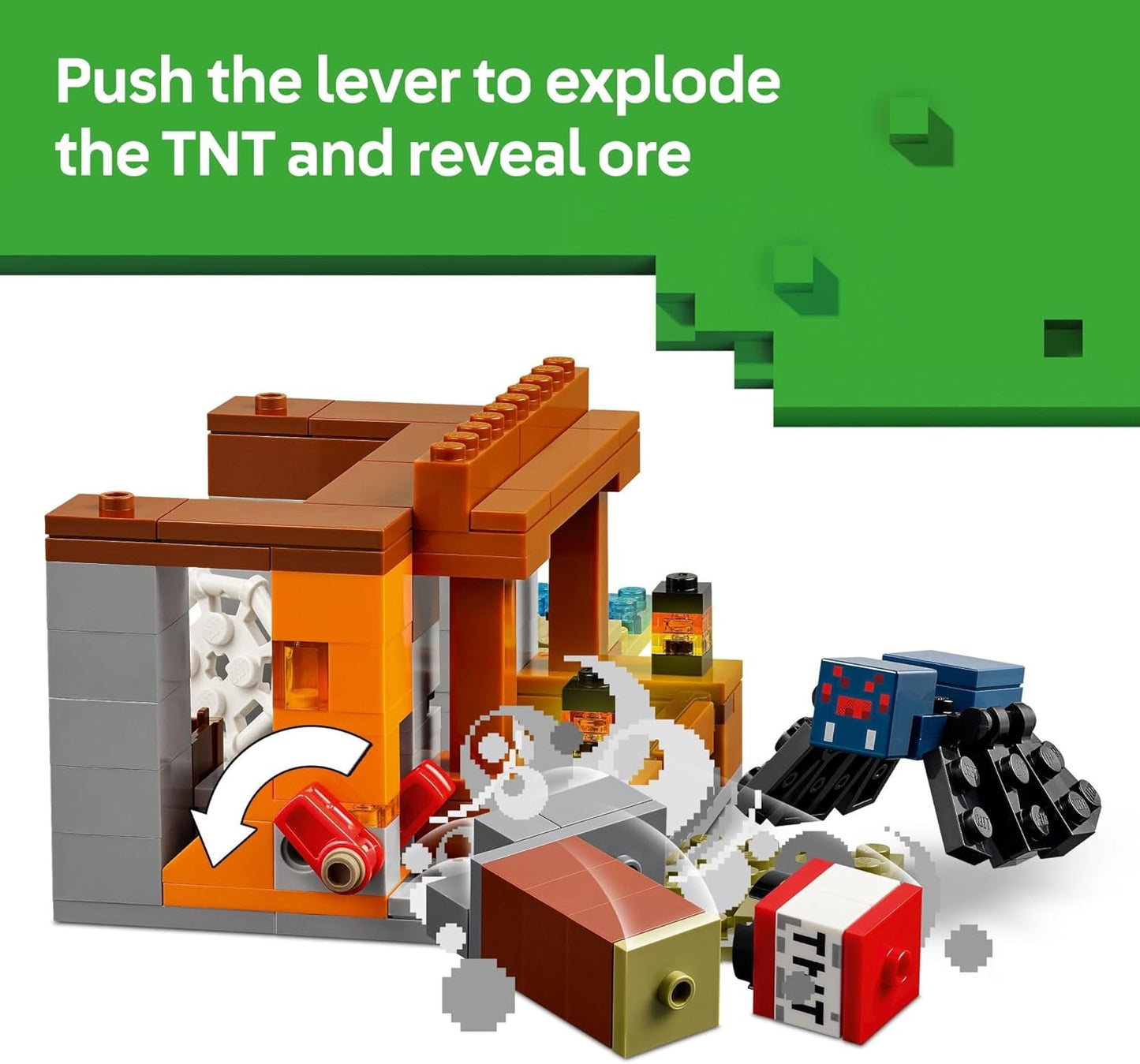 LEGO Minecraft La Expedición Minera del Armadillo - Figuras de Juguete y Set de Juego - Juguete de Construcción de Minecraft para Niños, Niños y Niñas, Mayores de 8 años - con Figuras de Juegos para