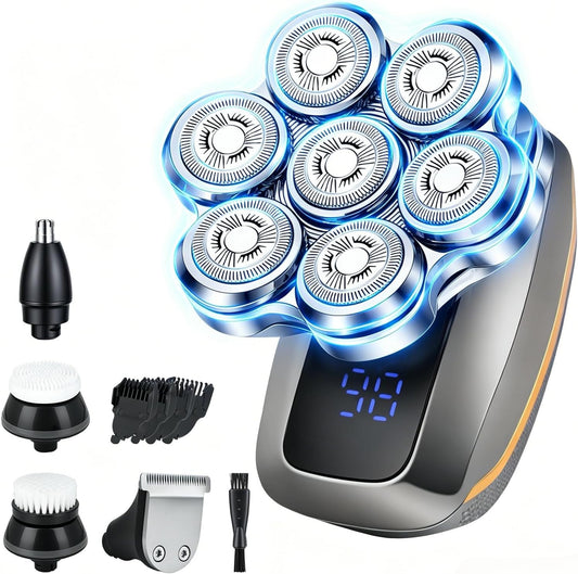 Afeitadoras de cabeza 7D para hombres calvos: maquinilla de afeitar...
