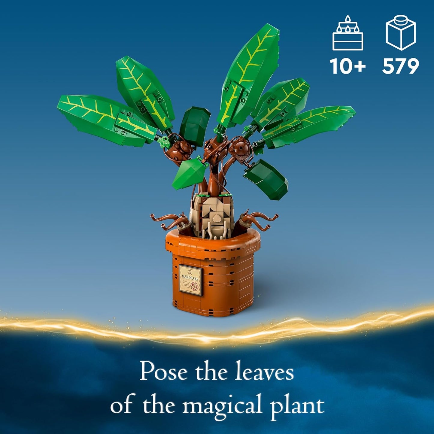 LEGO Figura de mandrágora de Harry Potter y juguete de planta de maceta, idea de regalo coleccionable de Harry Potter para niños, juego de criatura mágica para decoración de habitaciones, juguete de