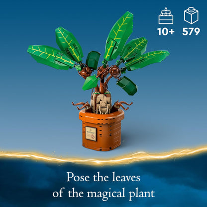 LEGO Figura de mandrágora de Harry Potter y juguete de planta de maceta, idea de regalo coleccionable de Harry Potter para niños, juego de criatura mágica para decoración de habitaciones, juguete de