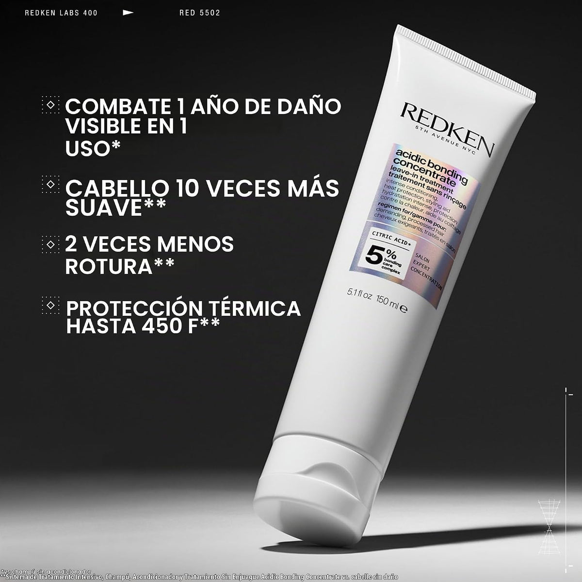 Acondicionador sin enjuague Acidic Bonding Concentrate de Redken y...