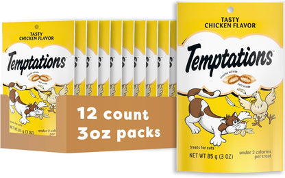 Golosinas Temptations clásicas para gatos, empaque múltiple, Negro