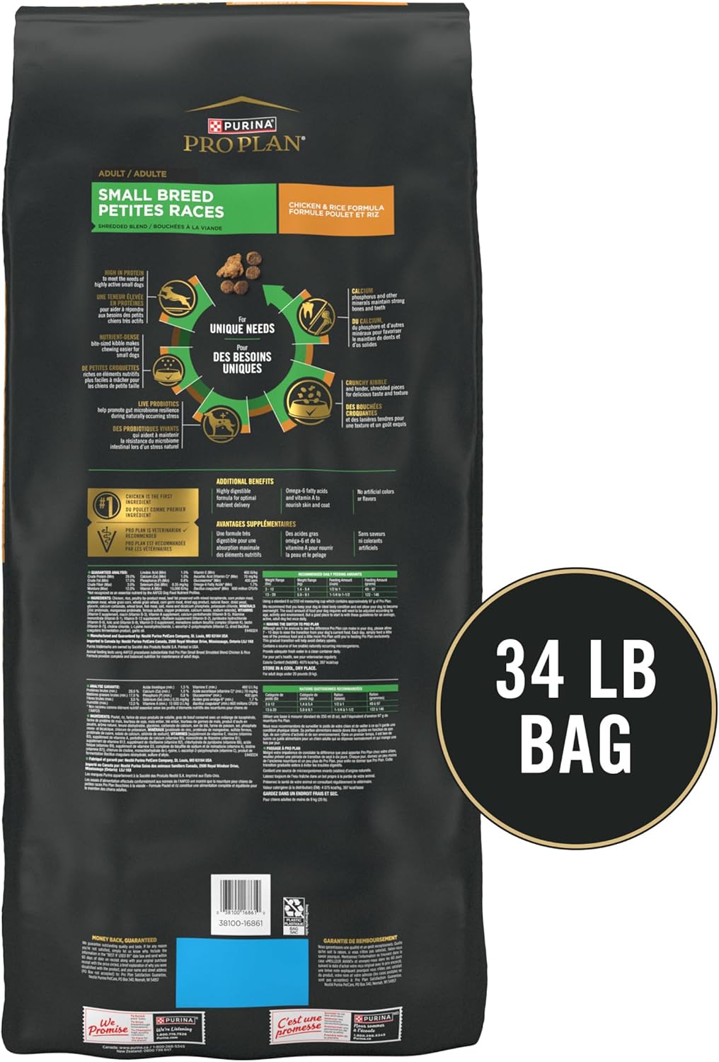 Purina Pro Plan Comida para perros de raza pequeña, mezcla triturad...