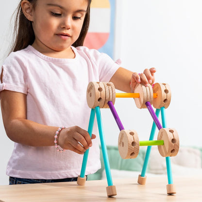 Tinkertoy - Juego de construcción retro en lata - 50 piezas