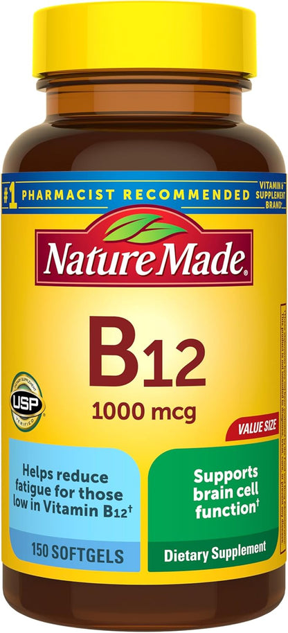 Nature Made Vitamina B12 1000 mcg, suplemento dietético para apoyo...