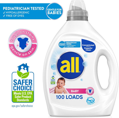 all Baby, Detergente líquido para ropa de bebé, suave para bebé, hi...