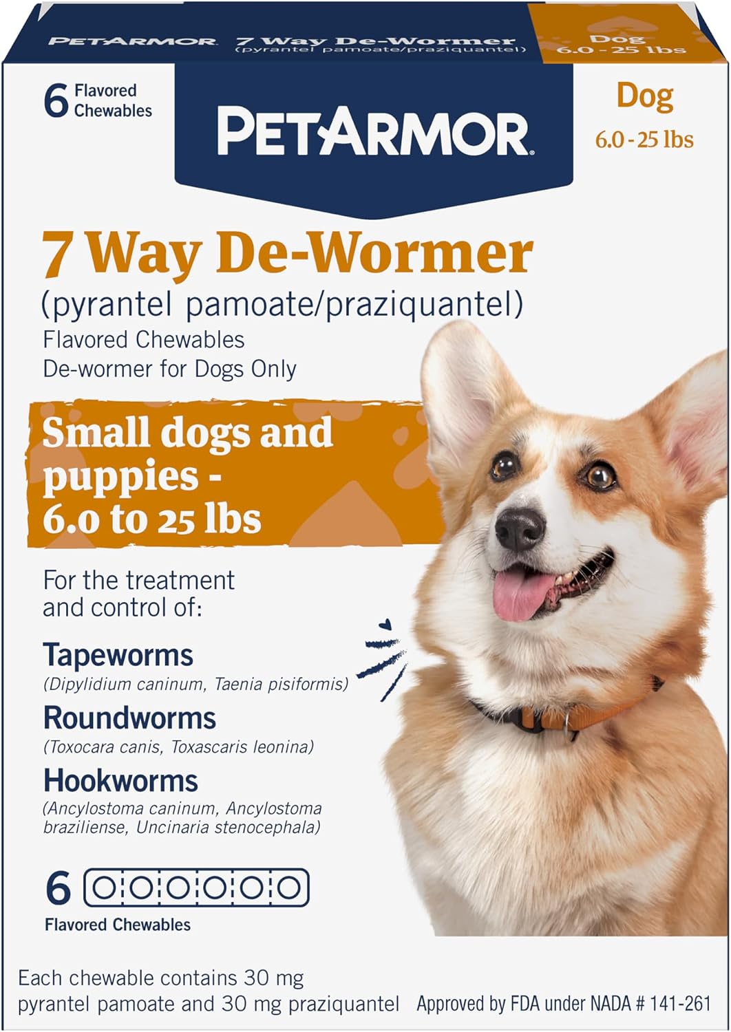 PetArmor Desparasitante de 7 vías para perros, tratamiento oral par...