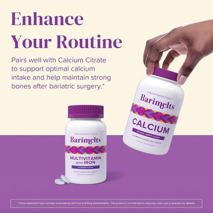 BariMelts Multivitamínico bariátrico con hierro, suministro para 2...