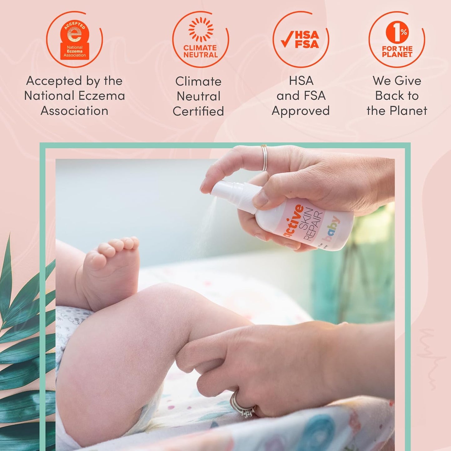 Active Skin Repair Natural, no tóxico, sin picaduras en aerosol para bebés, primeros auxilios, seguro para su uso en sarpullido del pañal, acné del bebé, eczema, cortes, heridas, rasguños y otras