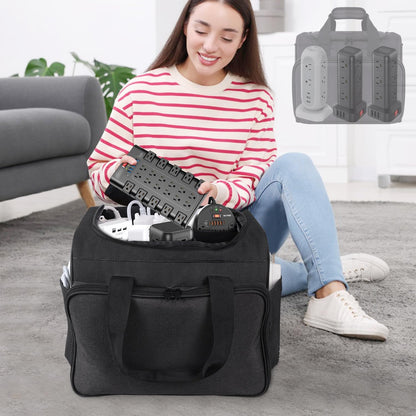Bolsa organizadora de cables, caja organizadora de cables, bolsa de almacenamiento de cables electrónicos con divisor ajustable, bolsa de almacenamiento de cables grande para cable, cable, regleta de alimentación