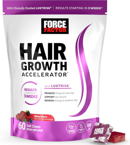 Force Factor Acelerador del Crecimiento del Cabello en Gomitas Blan...