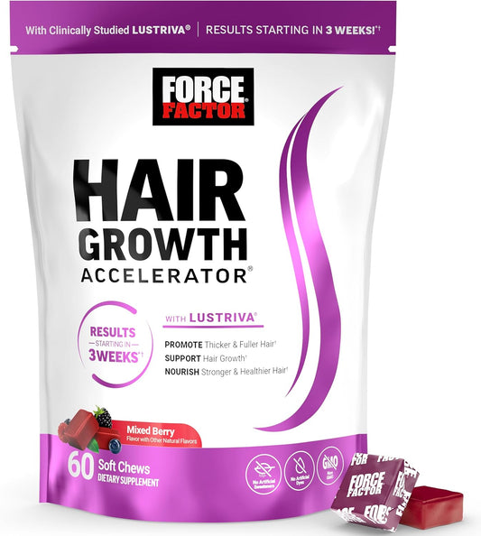 Force Factor Acelerador del Crecimiento del Cabello en Gomitas Blan...