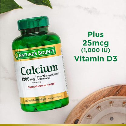 Nature's Bounty Calcio 1200 mg con vitamina D3 - Cápsulas bland...