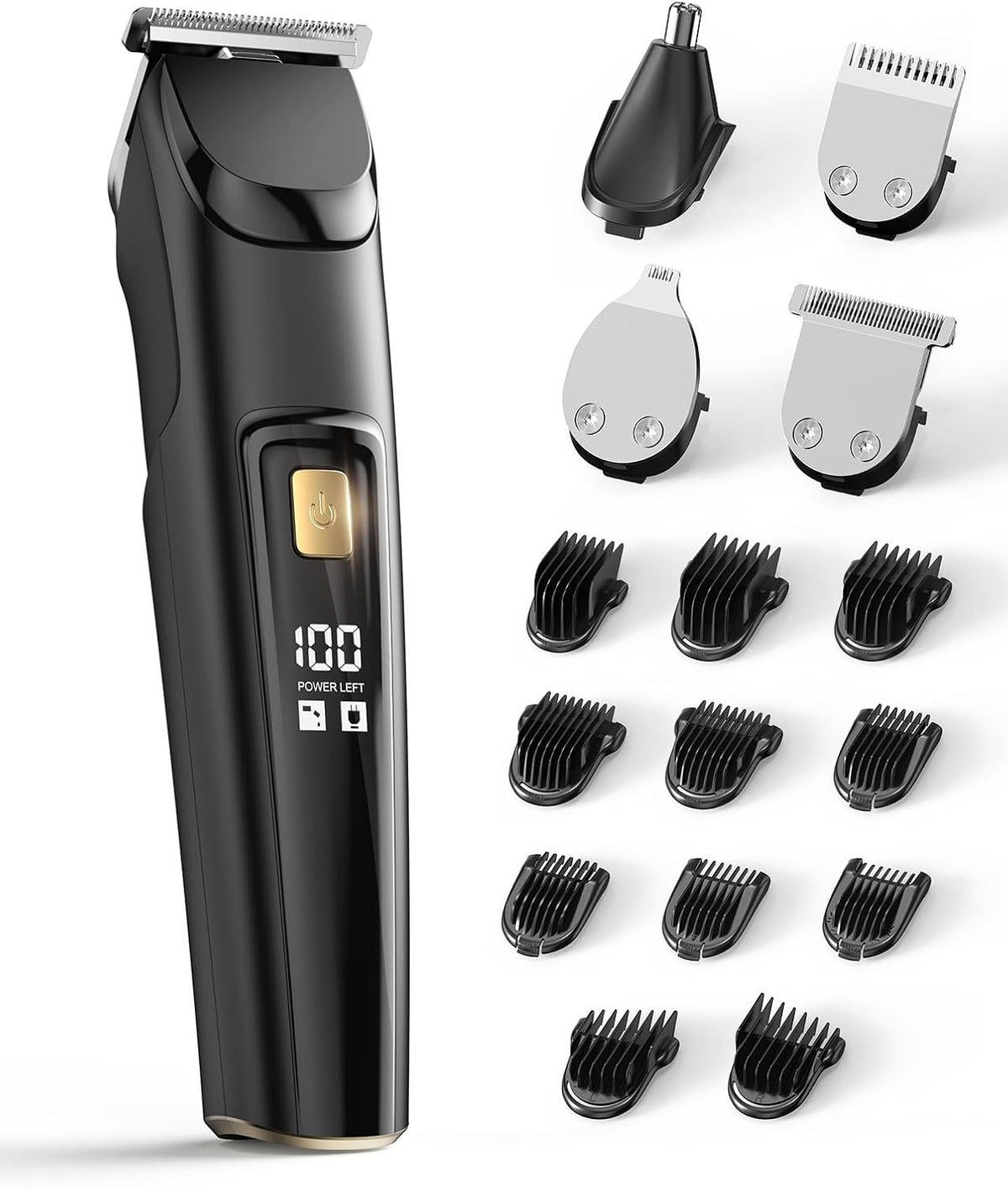 Recortadora de barba para hombres, kit 4 en 1 de carga rápida, 18 |...