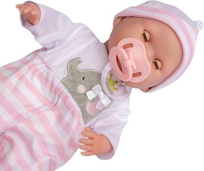 Muñeca de bebé realista de cuerpo suave de 15 pulgadas con ojos que...