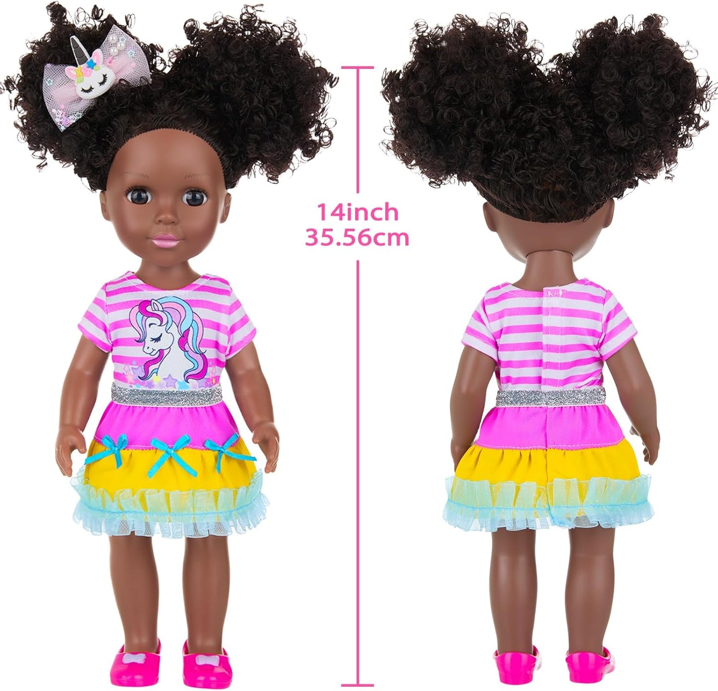 Ecore Fun Muñeca Negra de 14 Pulgadas con Accesorios de Ropa para M...