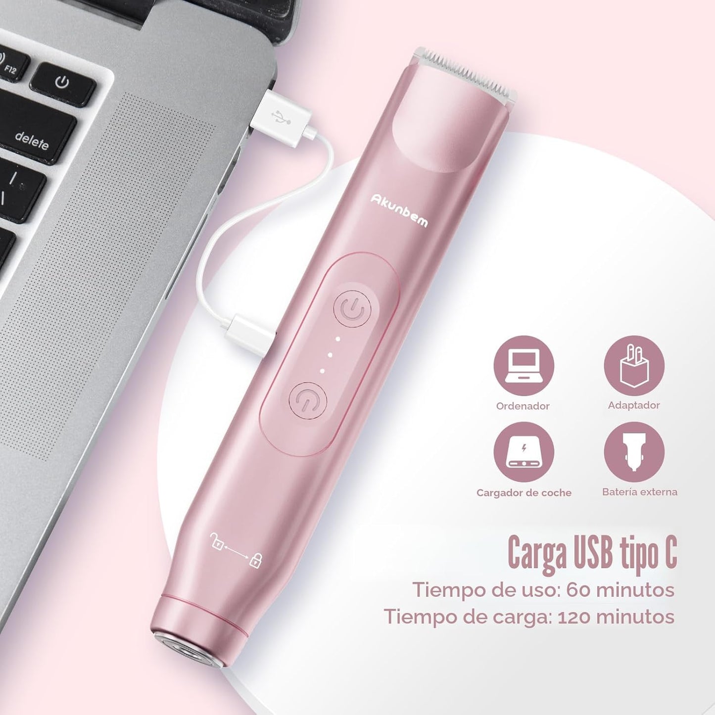 Akunbem Recortadora de bikini para mujer, maquinillas de afeitar el...