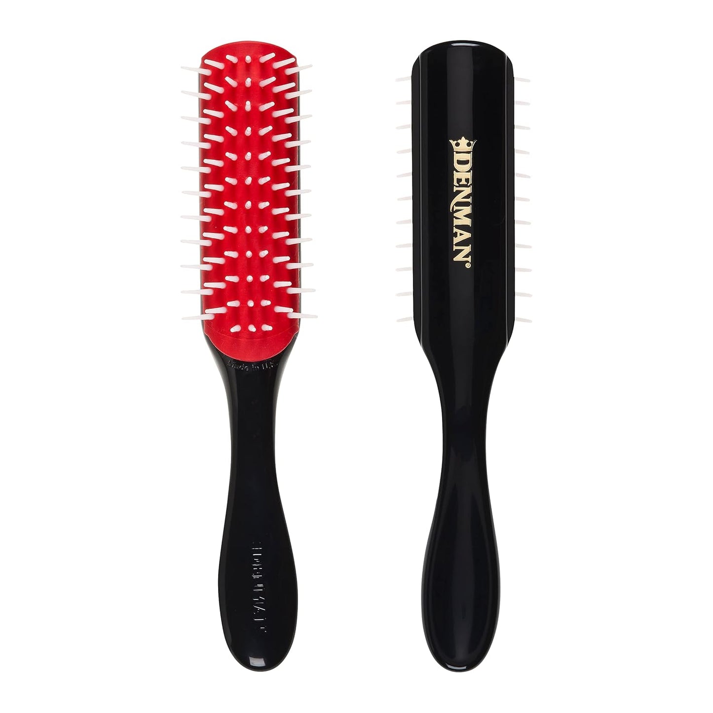 Denman Free Flow D31 - Cepillo de peinado de 7 filas, herramienta de peinado 3 en 1 para crear volumen, desenredar cabello grueso y definir rizos, D31