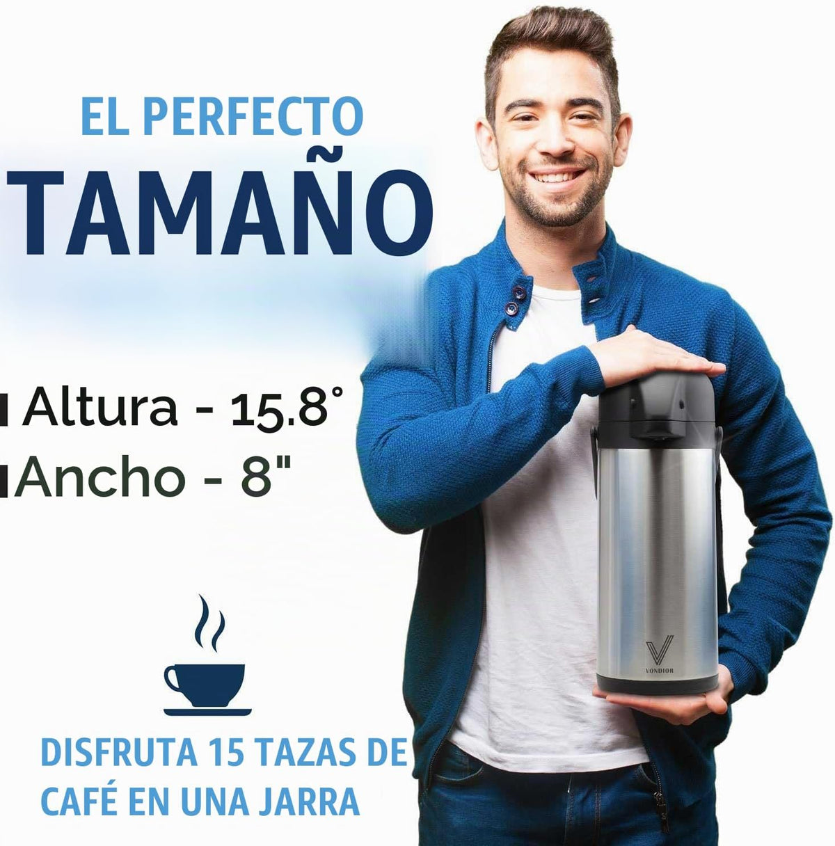 Jarra de café Airpot de 85 onzas (2.5L) con bomba, dispensador de c...