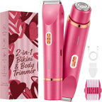 Afeitadora eléctrica impermeable 2 en 1 para mujer, color rosa fram...