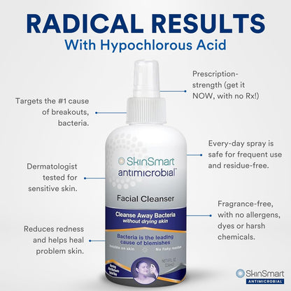SkinSmart Antimicrobial Limpiador facial para brotes e