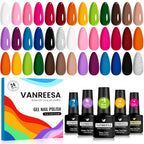 VANREESA Juego de 24 esmaltes de uñas de gel, colores de moda, con...