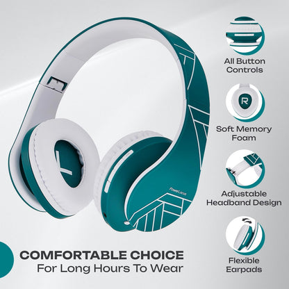 PowerLocus - Audífonos Bluetooth sobre las orejas, auriculares inal...