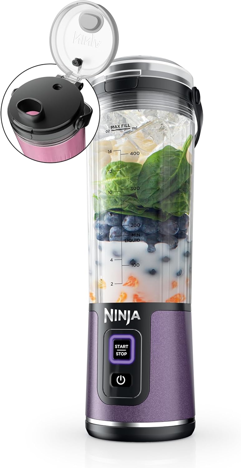 Ninja Blast - Licuadora portátil, inalámbrica, recipiente de 18 onz...
