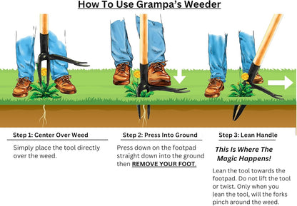 Grampa's Weeder - El extractor de malezas de pie original con m...