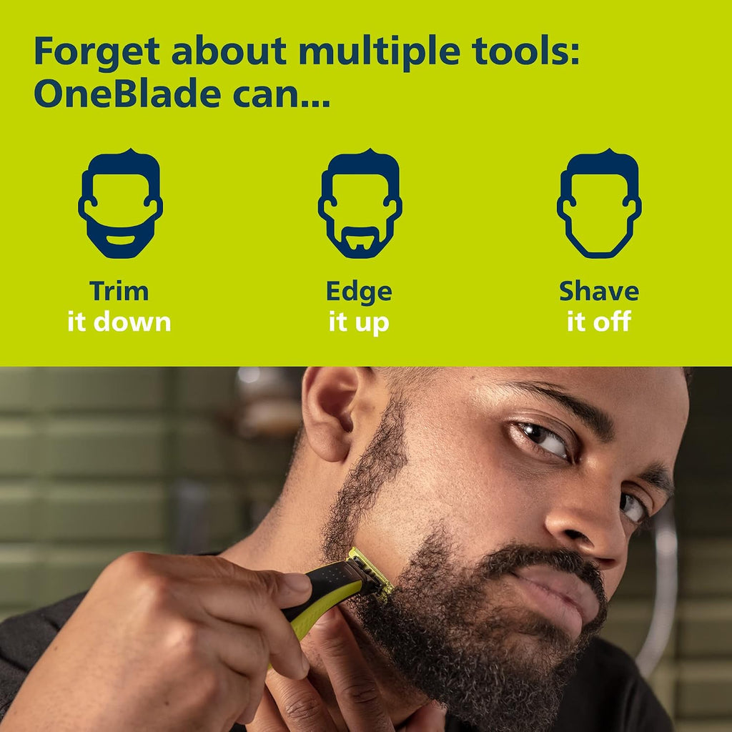 Philips Norelco Cortadora y afeitadora eléctrica OneBlade híbrida,...