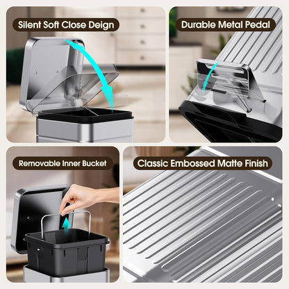 CEROELDA Cubo de Basura Pequeño con Tapa - 5L\/1.3 Gal, Cubo de Bas...
