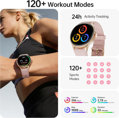 Woneligo Reloj inteligente para mujer, reloj AMOLED de fitness con...