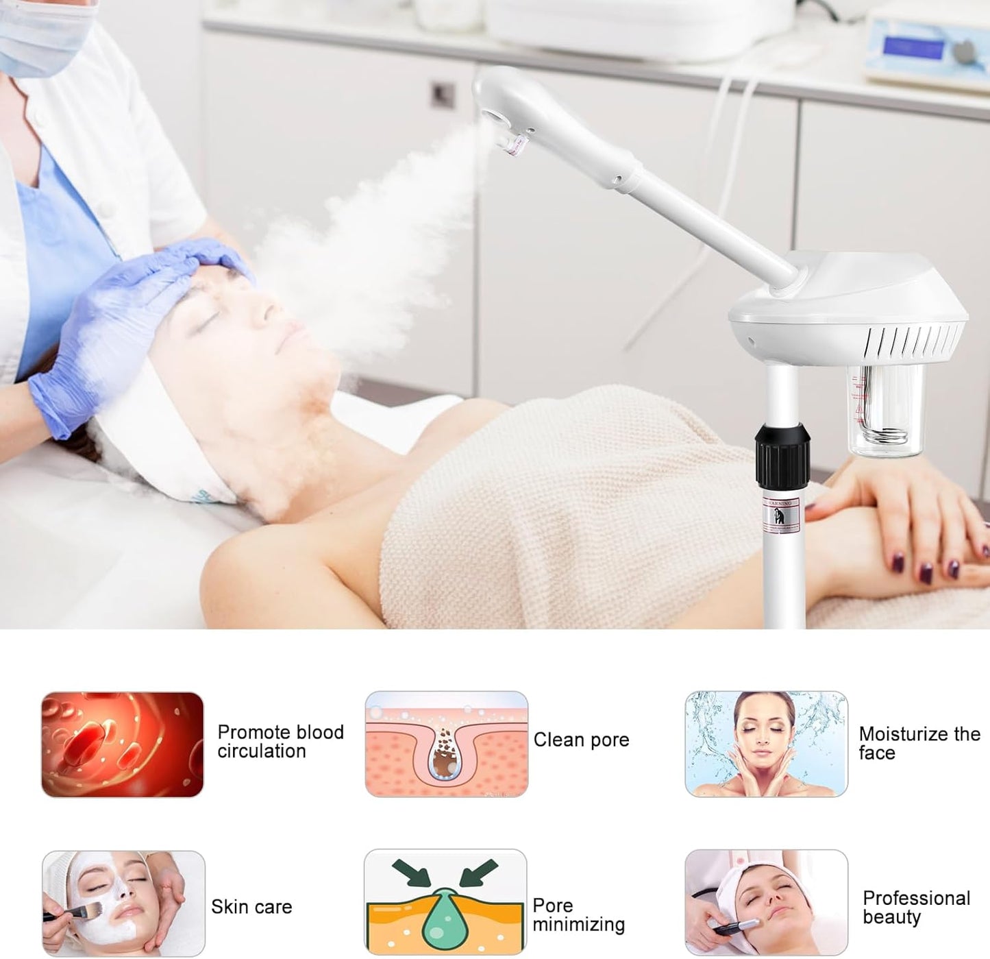 Vaporizador facial profesional, vaporizador facial de ozono spa sob...