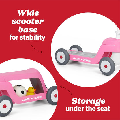 Radio Flyer Scoot 2 Scooter, azul, para niños de 1 a 4 años, juguet...