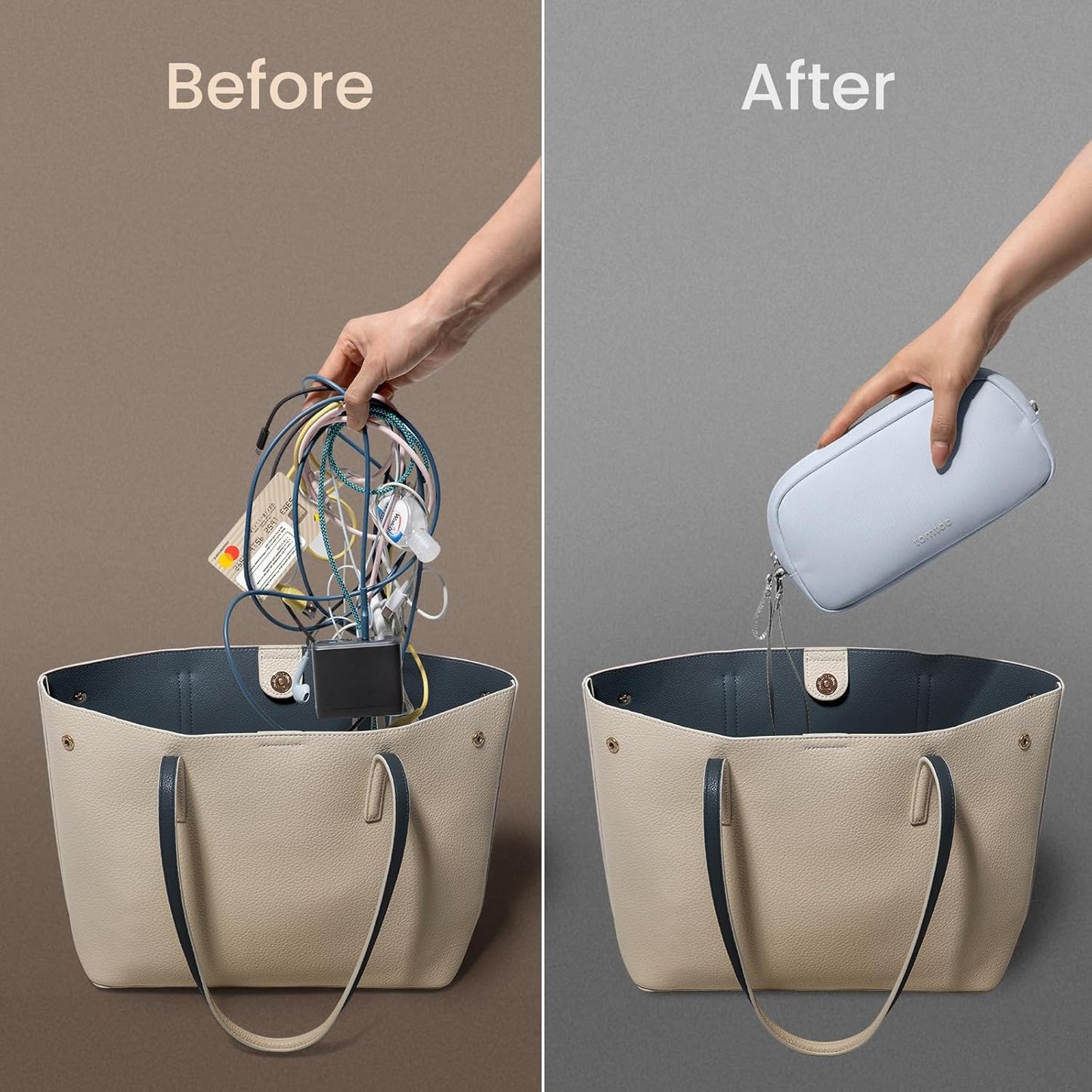 tomtoc Estuche organizador de accesorios de viaje para electrónicos...