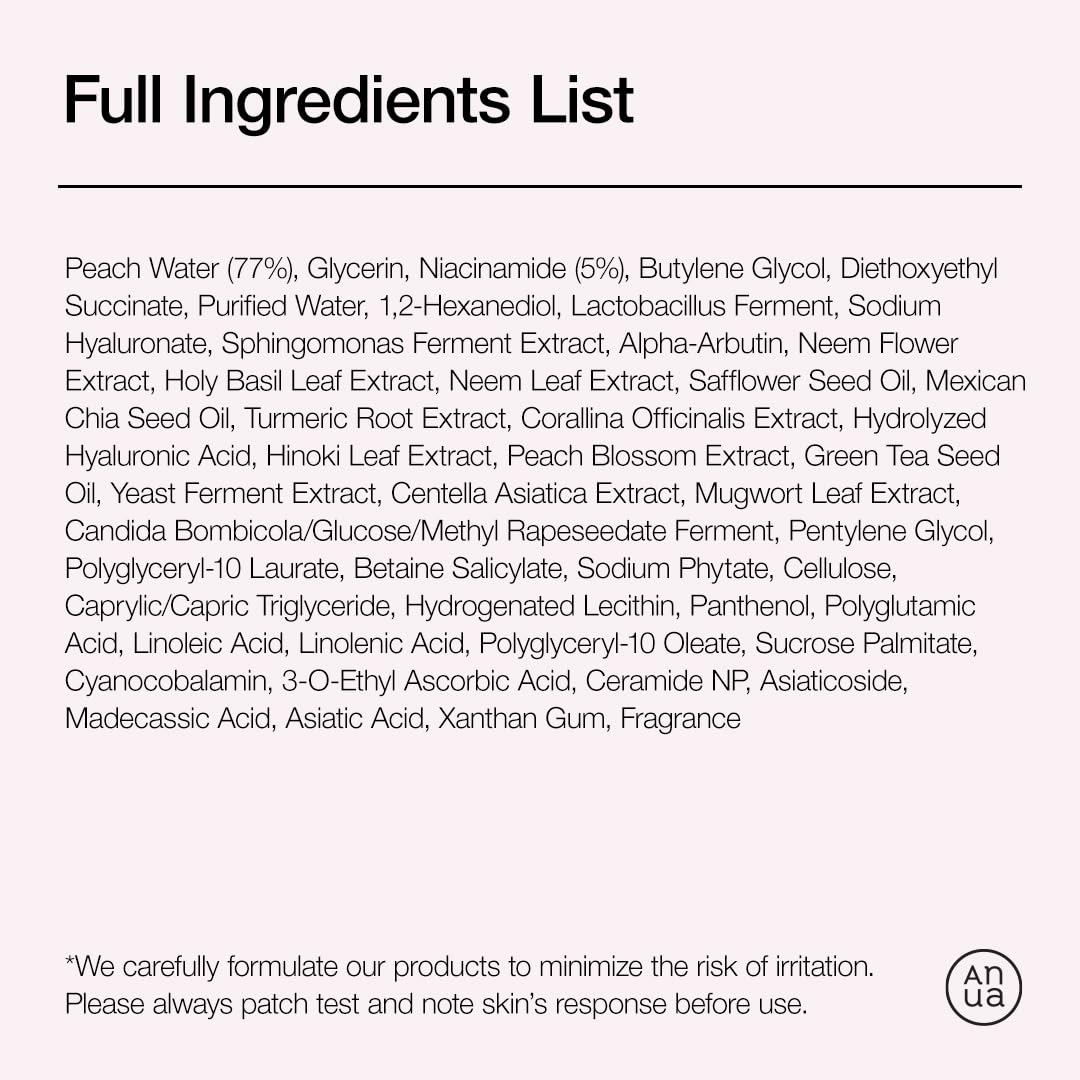 Suero Anua Peach 70 Niacinamida 30ml / suero facial hidratante y aclarar / belleza limpia diaria (1.01 fl. oz.)