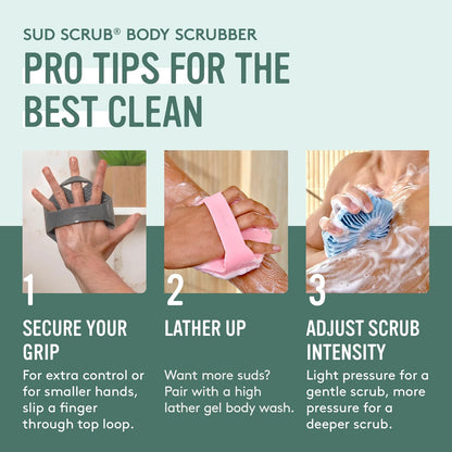 Sud Scrub® Exfoliante corporal de silicona antimicrobiana, cepillo...