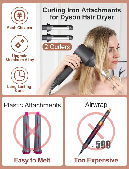 Varitas rizadoras automáticas con 2 rizadores para secador de pelo...