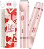 Afeitadora eléctrica impermeable 2 en 1 para mujer, color rosa 2 |...
