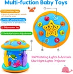 Juguetes para bebés de 6 a 12 meses, proyector musical giratorio con luz boca abajo, juguetes para bebés de 0 a 6, 3 a 6 meses, juguetes para gatear para acuarios de 4, 5, 6, 7, 8, 9, 12 a 18 meses