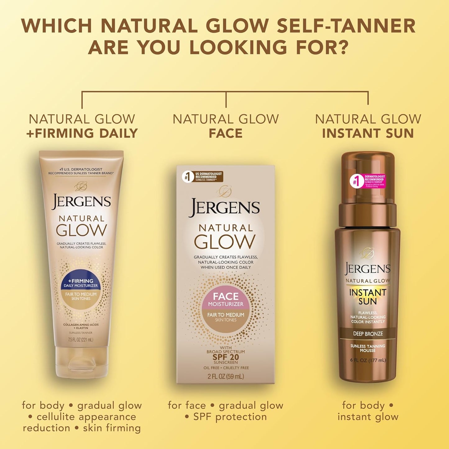 Jergens Natural Glow +Loción corporal autobronceadora reafirmante,...