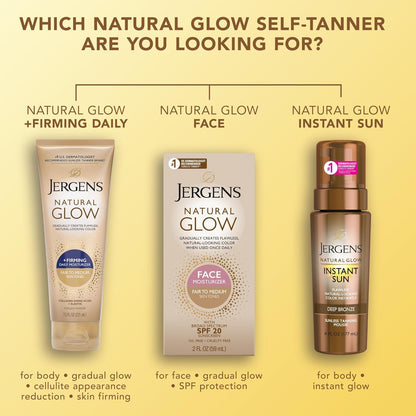 Jergens Natural Glow +Loción corporal autobronceadora reafirmante,...