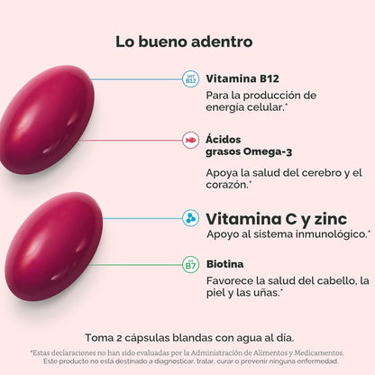 OLLY Ultra Cápsulas Blandas Multivitamínicas para Mujeres, Salud Ge...