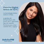 BabylissPRO Nano Titanium Ionic Plancha de pelo, plancha profesiona...