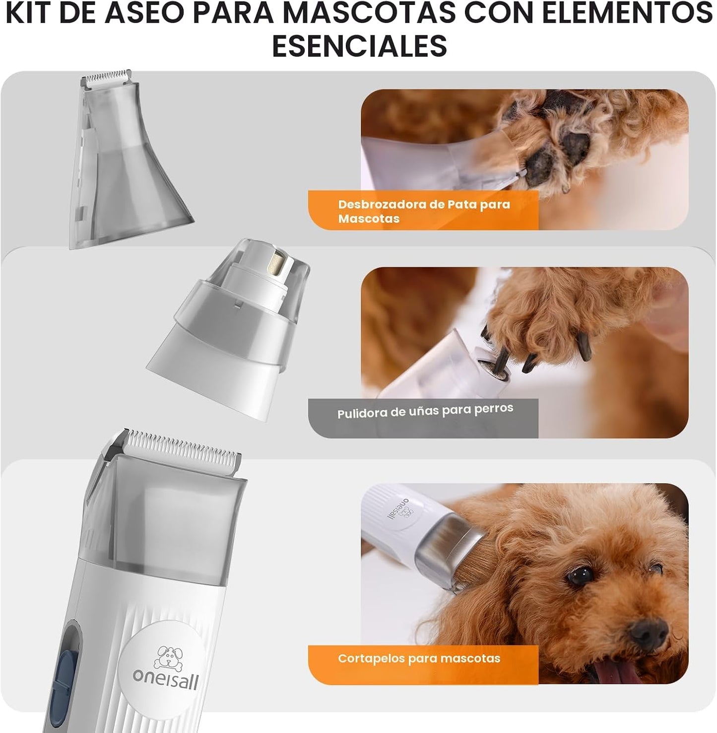 oneisall Aspiradora de aseo para perros, aspiradora de aseo de masc...