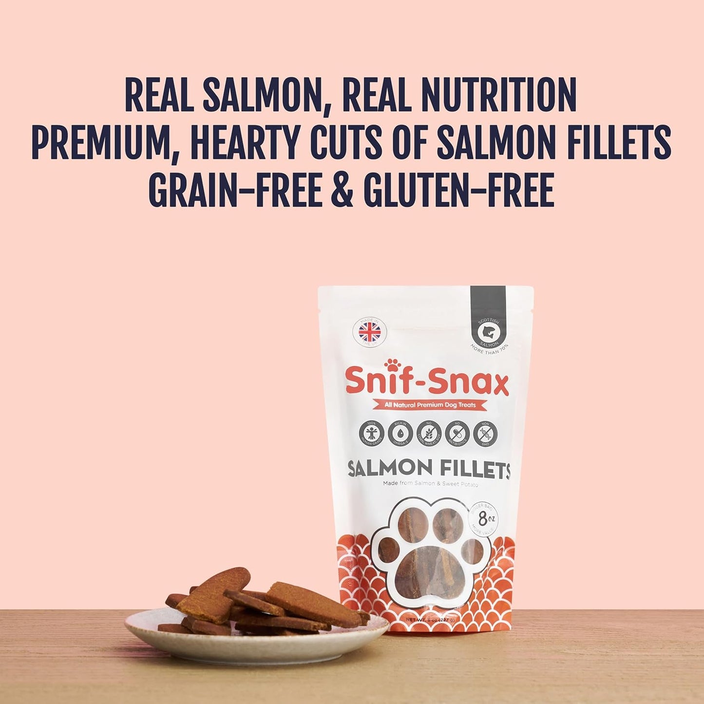 Snif-Snax Filetes de salmón para perros (8 onzas) \u2013 Entrenamie...