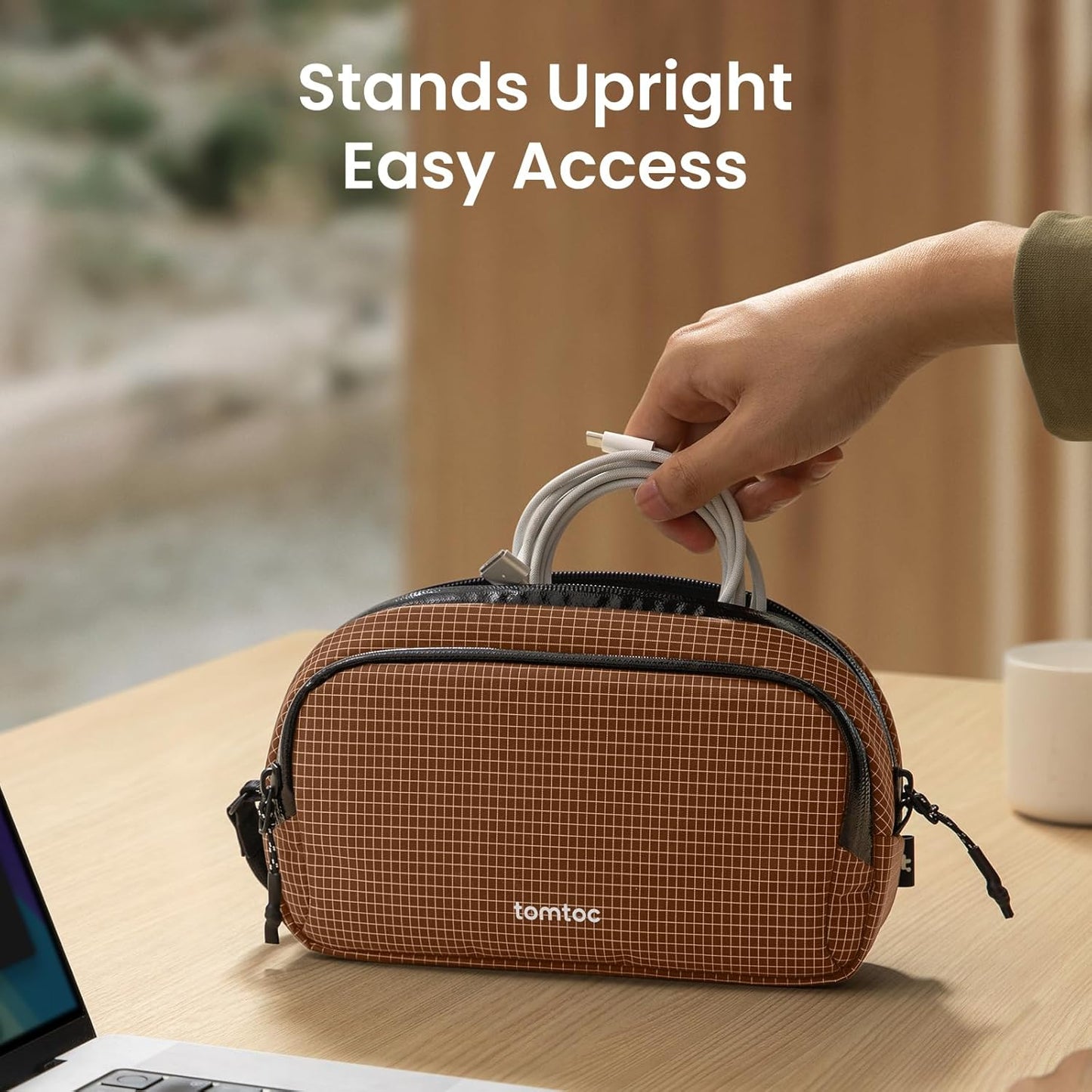 tomtoc Estuche organizador de viaje para electrónicos, resistente a...