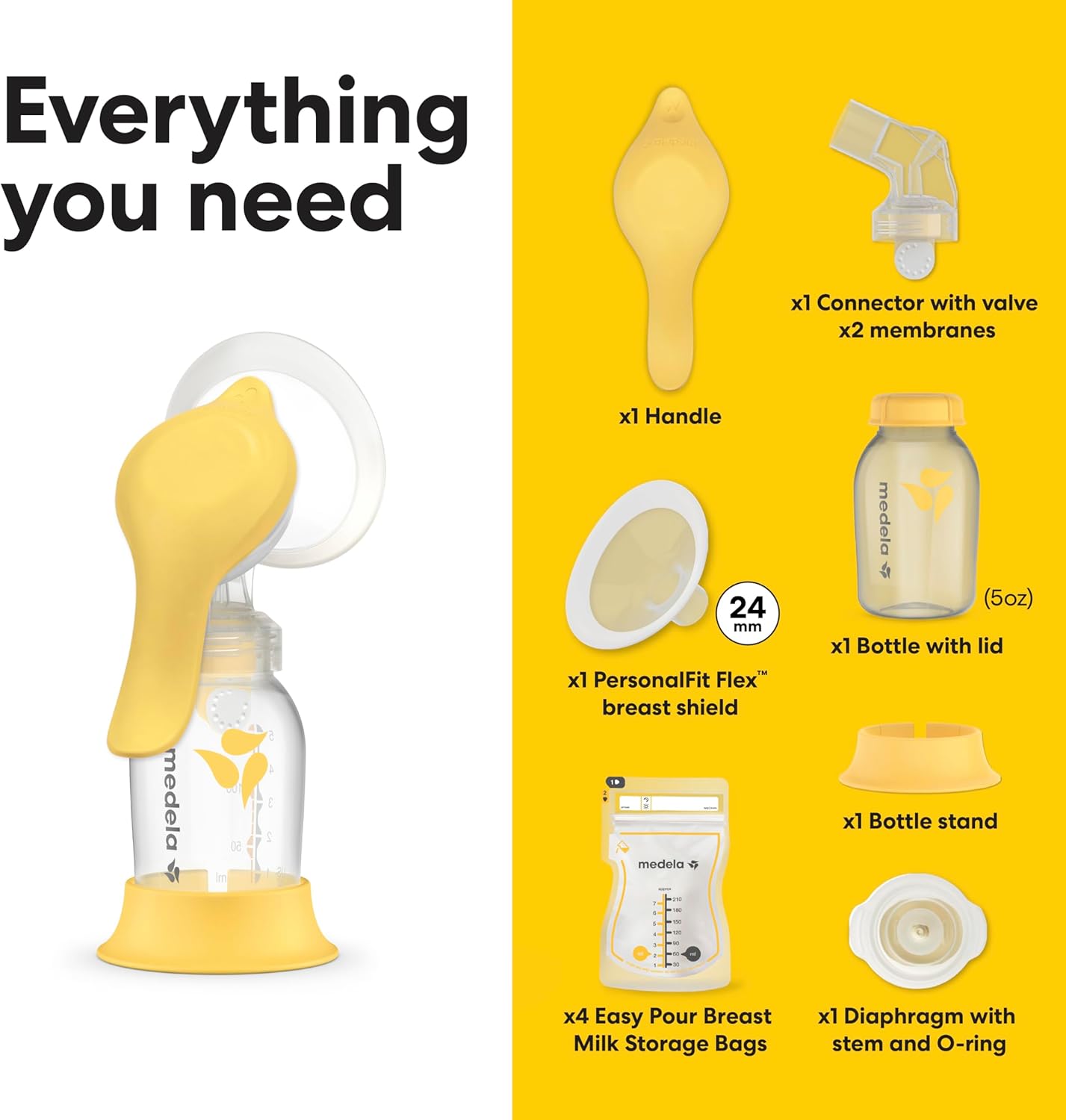 Extractor de leche manual Medela Harmony, diseño suizo compacto con...