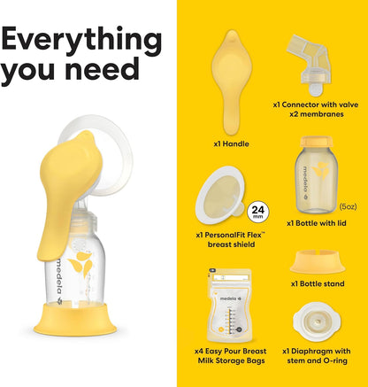 Extractor de leche manual Medela Harmony, diseño suizo compacto con...