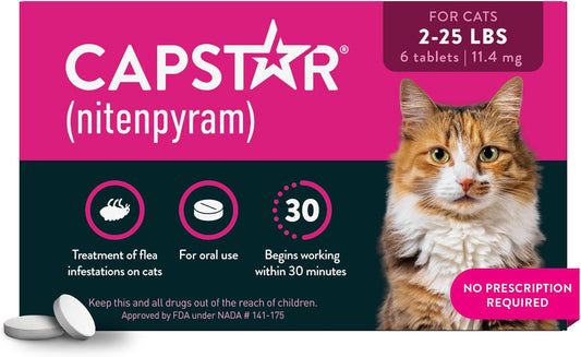 Capstar (nitenpyram) Tratamiento para pulgas de gatos, tratamiento...